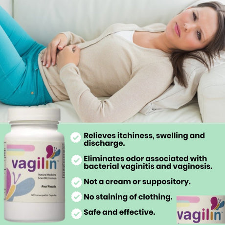 Vagilin Homeopathic Medicine 60 Caps Eliminate Vaginal Odor, Discharge,Vaginosis