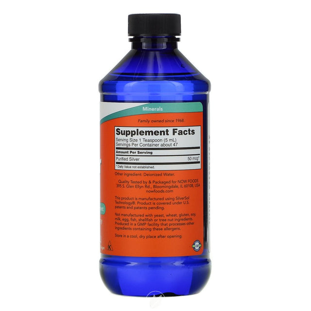 NOW Supplements Silver Sol 10 Ppm Liquid 8 Fl. Oz.