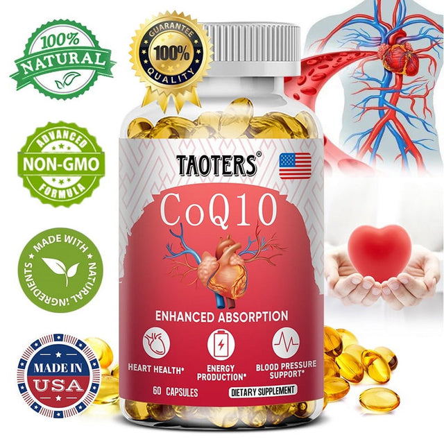 TAOTERS Coq10 Supplement - Supports Healthy Blood Pressure, Enhances Liver Function, and Supports Heart Health