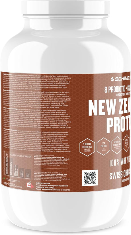 Schinoussa Super Foods New Zealand WHEY Protein Isolate | 25-28G Protein | 0G of Sugar | 1G of Carbs | 110-112 Calories (Swiss Chocolate, 2 LB)