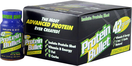 Bullet Nutrition Protein, Lemon-Lime, 12 - 2.8 Oz. Bottles