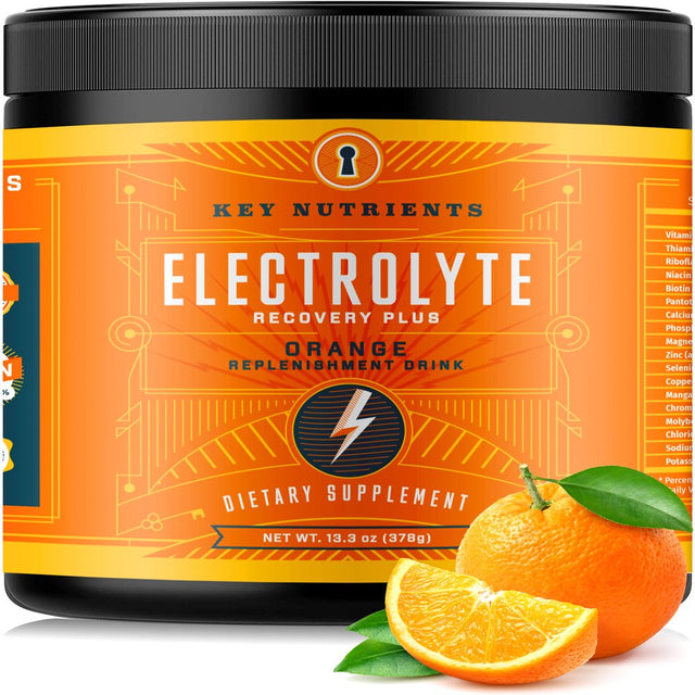 Key Nutrients Electrolytes Powder - Tangy Orange Electrolyte Drink Mix - $0.44 / Unit - Hydration Powder - No Sugar, No Calories - 90 Servings