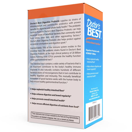 Doctor'S Best Probiotic, Non-Gmo, Gluten Free, Vegan, 20 Billion CFU, 30 Veggie Caps