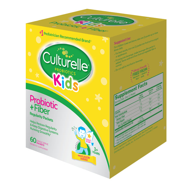 Culturelle Kids Probiotic + Fiber Packets for Kids 3+, Digestive Health & Immune Support, 60 Count