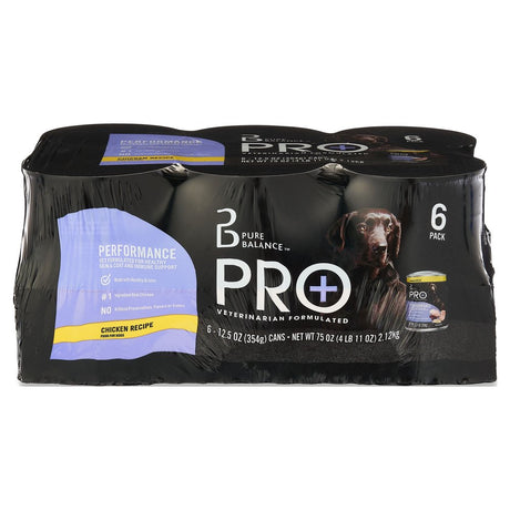 Pure Balance Pro+ Performance Wet Food for Dogs, Chicken Recipe, 12.5 Oz, 6 Count