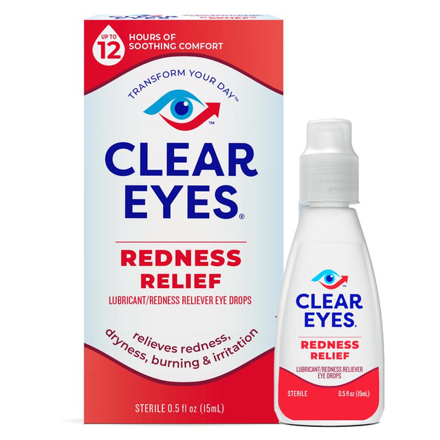 Clear Eyes Redness Eye Relief Lubricant Eye Drops, 0.5 Fl Oz