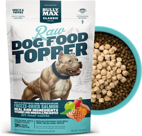 Freeze-Dried Raw Dog Food Toppers for Puppies & Adult Dogs - Salmon with Real Fruits & Veggies - Meal Enhancers with Vitamins & Minerals - Feed as Puppy Treat or Dog Meal