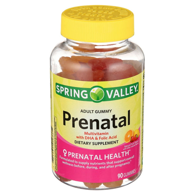 "Boost Your Pregnancy Health with Spring Valley Prenatal Multivitamin Gummies - Essential DHA and Folic Acid for Mom and Baby, 90 Count"