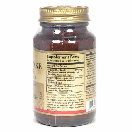 Solgar Reishi Shiitake Maitake Mushroom Extract Vegetable Capsules, 50 Ct