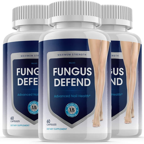 3 Pack Fungus Defend Pills Supports Strong Healthy Nails Supplement 180 Capsules