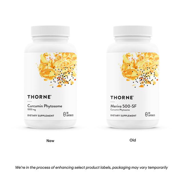 Thorne Curcumin Phytosome 1000 Mg (Meriva), Clinically Studied, High Absorption, Supports Healthy Inflammatory Response in Joints, Muscles, GI Tract, Liver, and Brain, 60 Capsules, 30 Servings