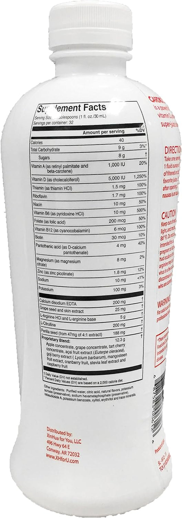 Cardio Cocktail Nitric Oxide Booster – Liquid Blood Pressure Support Supplement- L-Arginine, L-Citrulline, Vitamins and Antioxidant Fruit Extracts for Cardiovascular Function and Cognition (32 Oz)