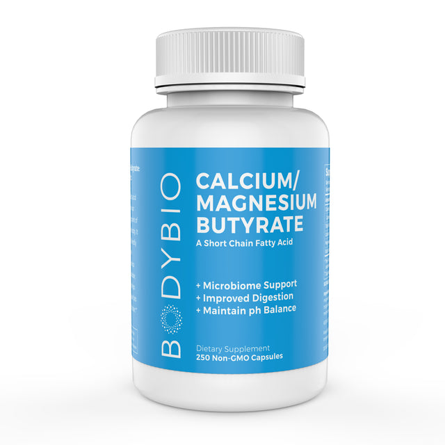 Bodybio - Butyrate Gut Health Supplement 250 Calcium Magnesium Capsules