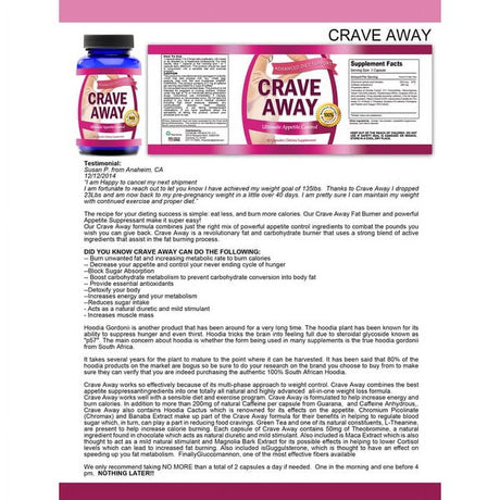 Crave Away Weight Control Extreme Dietary Supplement (60 Capsules)