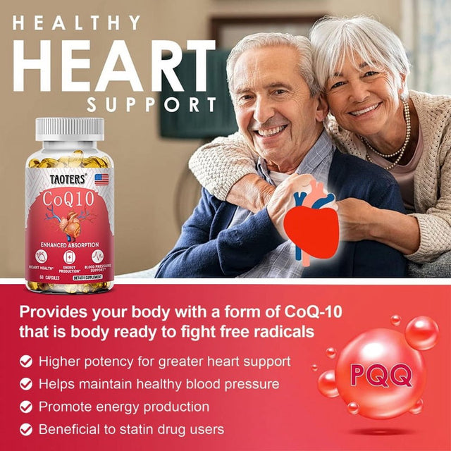 TAOTERS Coq10 Supplement - Supports Healthy Blood Pressure, Enhances Liver Function, and Supports Heart Health