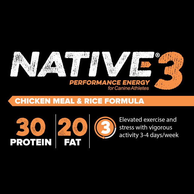 Native Performance Dog Food Level 3 Chicken Meal and Rice Formula 40Lbs