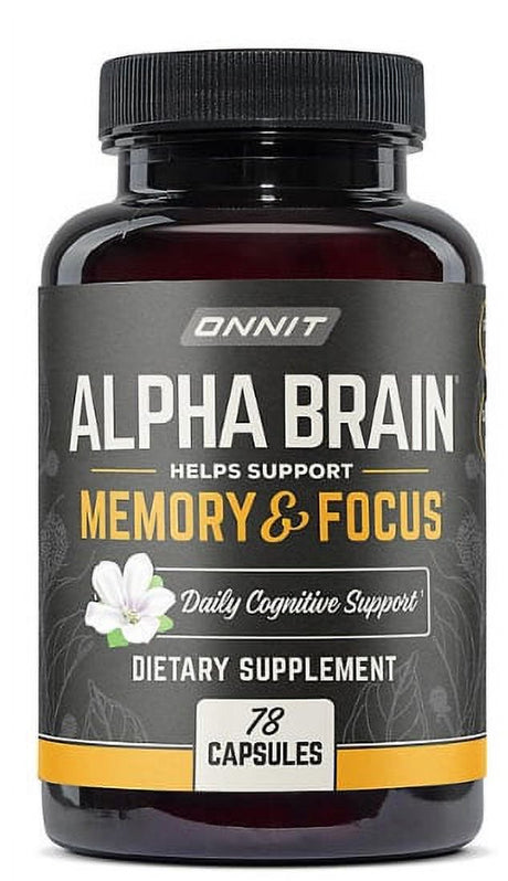 ONNIT Alpha BRAIN Premium Nootropic Brain Health Supplement, Memory and Focus Support Capsules (78 Ct.)