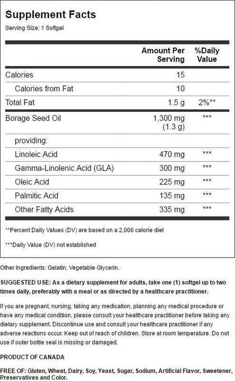 Solgar Super GLA, Borage Oil, Women'S Health, 300 Mg, 60 Softgels