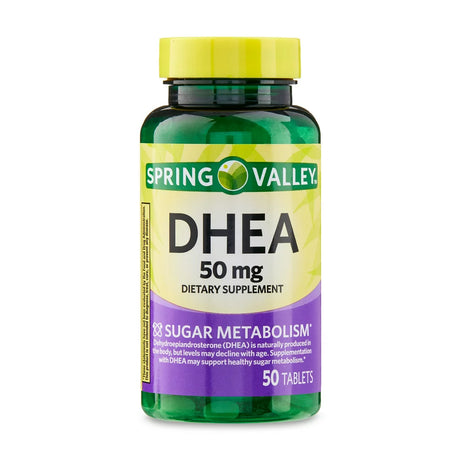 "Boost Your Energy and Vitality with Spring Valley DHEA Tablets - 50mg, 50 Count!"