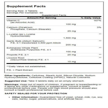 Quantum Health Super Lysine plus - 180 Tablets