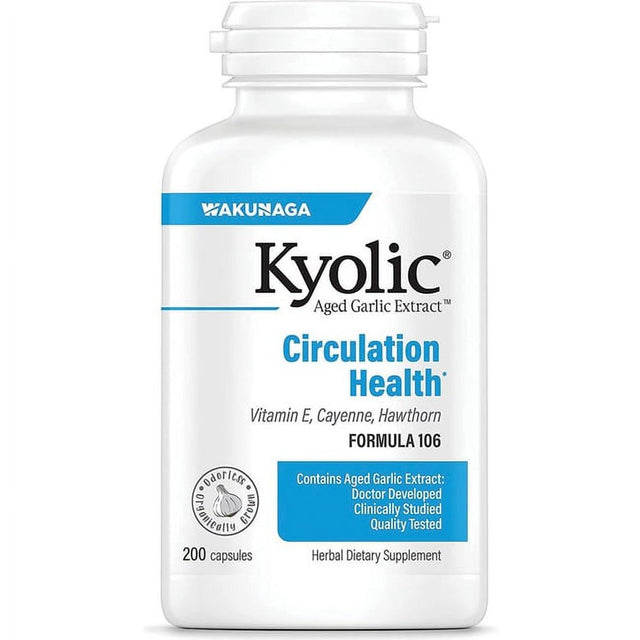 Kyolic Aged Garlic Extract, Circulation, Formula 106, 200 Capsules