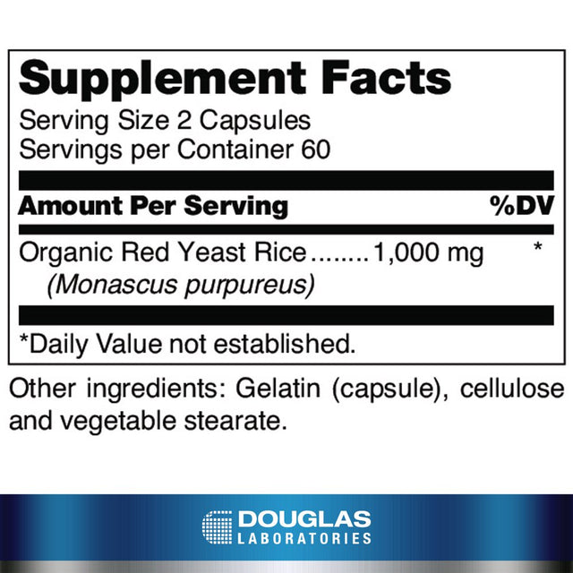 Douglas Laboratories Beni Koji Red Yeast Rice | Fermented Red Yeast Rice to Support Healthy Blood Lipid Metabolism* | 120 Capsules