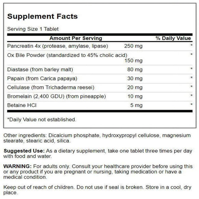 Swanson Digestive Enzymes - Promotes Digestive Health Support - Aids Healthy Digestion of Carbs, Proteins, and Fats - (180 Tablets)