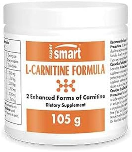 Supersmart - L-Carnitine Formula - with Acetyl & Tartrate - Amino Acids - Muscle Recovery & Sport Performance Supplement | Non-Gmo & Gluten Free - 105 G