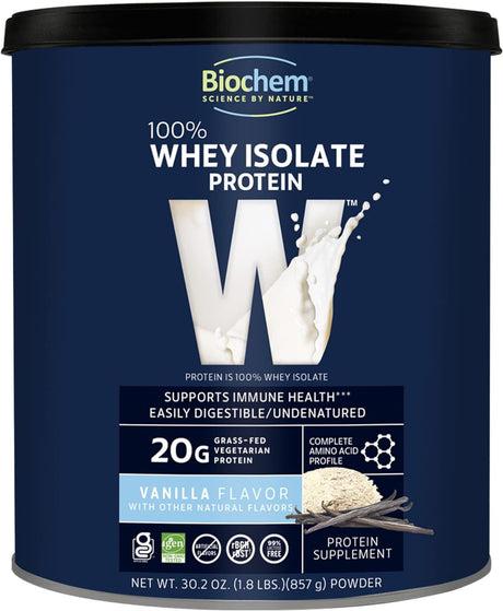 Biochem, Whey Protein Powder, 20G of Protein to Support Muscles and Intense Workouts, Vanilla, 30.2 Oz