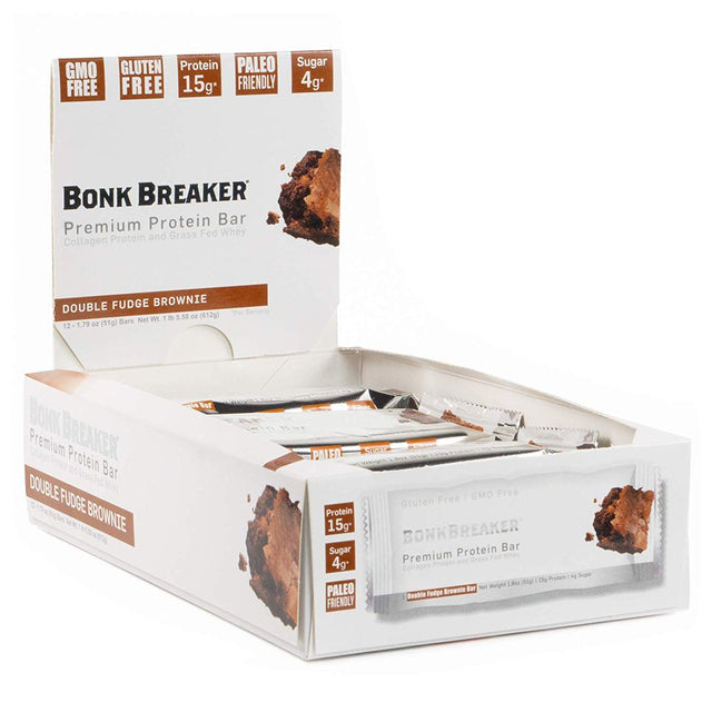 Bonk Breaker Premium Protein Bar - Double Fudge Brownie (12/Box) - BZ2200