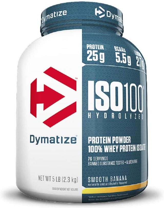 Dymatize ISO 100 Hydrolyzed Whey Protein Powder Isolate, Gourmet Vanilla, 5 Pound