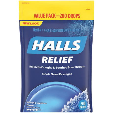 Halls Advanced Vapor Cough Drops - Mentho-Lyptus, 200 Count