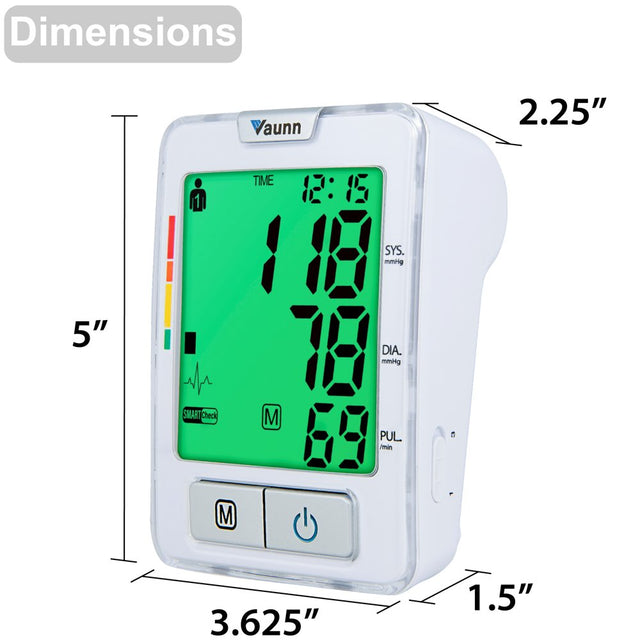 Vaunn Medical Automatic Upper Arm Blood Pressure Monitor (BPM) with Cuff