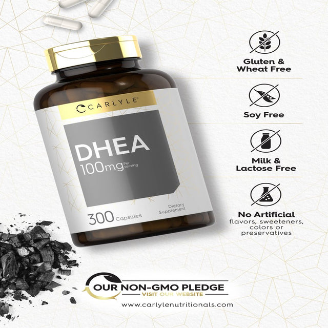 DHEA 100Mg Supplement | 300 Capsules | by Carlyle