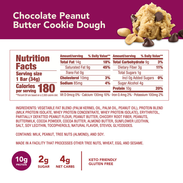 Keto Protein Chocolate Peanut Butter Cookie Dough 5Ct