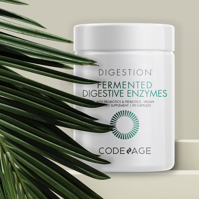 Codeage Fermented Digestive Enzymes, Probiotics, Prebiotics, Amylase, Lipase, Lactase, 3-Month Supply, 90 Ct