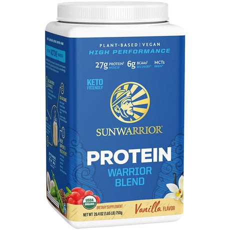 Sunwarrior Vanilla Plant Protein Powder with BCAA | Plant Based Dairy Free Protein Powder, 750G