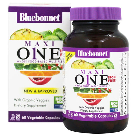 Bluebonnet Nutrition - Maxi One Whole Food-Based Multiple Iron-Free - 60 Vegetable Capsule(S)