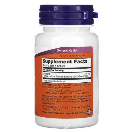 Now Foods Lycopene 10Mg, 60 Gels, Pack of 2