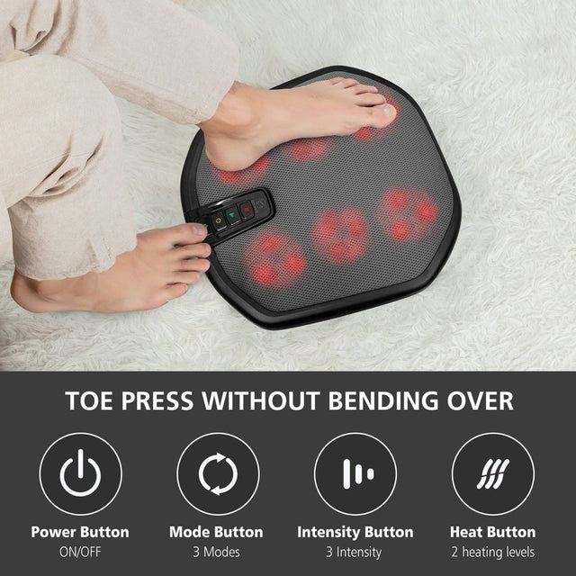 Comfier Kneading Shiatsu Foot & Back Massager with Heat, Feet Massage Machine for Pain Relief, Gifts for Dad Mom