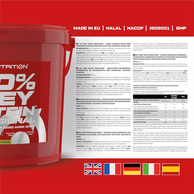 Scitec Nutrition 100% Whey Protein Professional - 11 Lbs - Banana