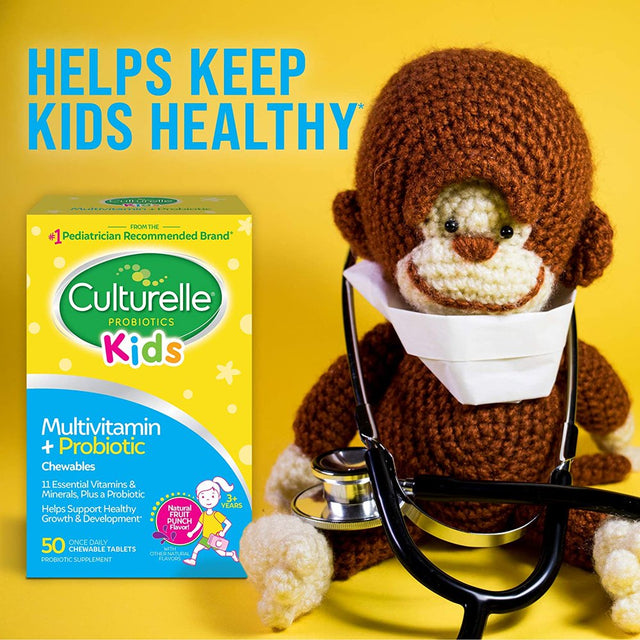 Culturelle Kids Multivitamin + Probiotic for Kids 3+, Promotes Digestive + Oral Health and Immune Support, 50 Count