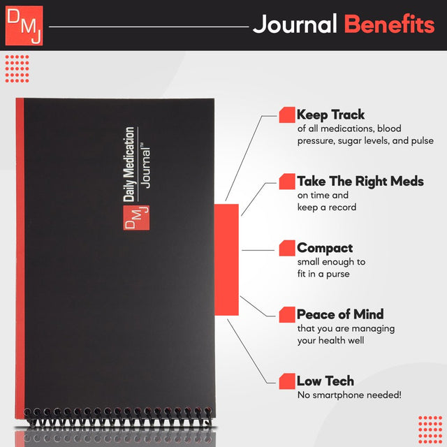 Daily Medication Journal | Daily Log for Medication, Blood Pressure, Blood Sugar, Pulse, & More | Compact Spiral Bound