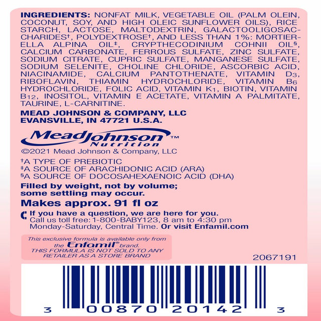 Enfamil A.R. Infant Formula, Reduces Reflux & Frequent Spit-Up, Expert Recommended DHA for Brain Development, Probiotics to Support Digestive & Immune Health, Powder Can, 12.9 Oz​