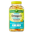 Spring Valley Omega-3 Fish Oil Brain & Heart Health Dietary Supplement Softgels, 2000 Mg, 180 Count