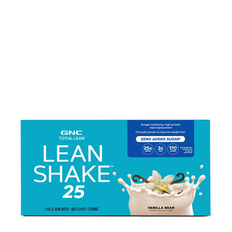 GNC Total Lean Lean Shake with 25G of Protein in Just 170 Calories, Vanilla Bean 12 Servings