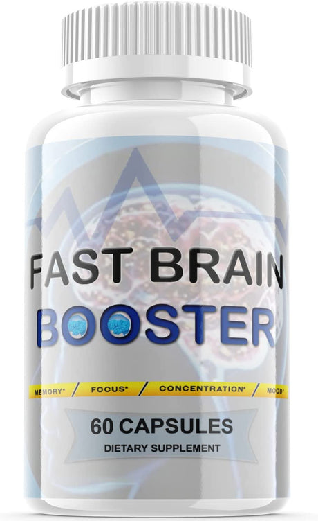 (1 Pack) Fast Brain Booster - Dietary Supplement for Focus, Memory, Clarity, & Energy - Advanced Cognitive Support Formula for Maximum Strength - 60 Capsules