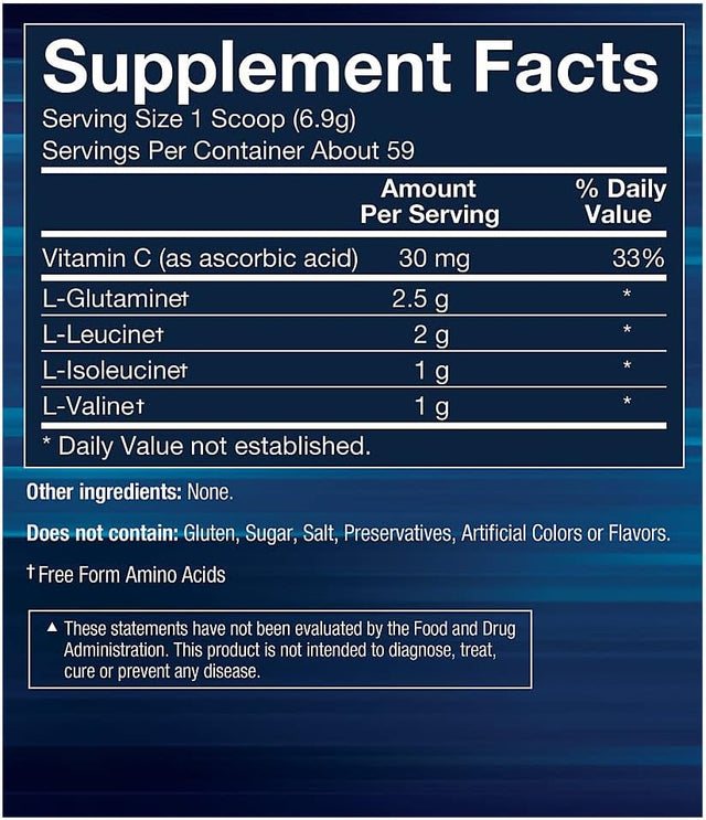 BODYTECH BCAA + Glutamine Powder - Unflavored (14.4 Oz./59 Servings)