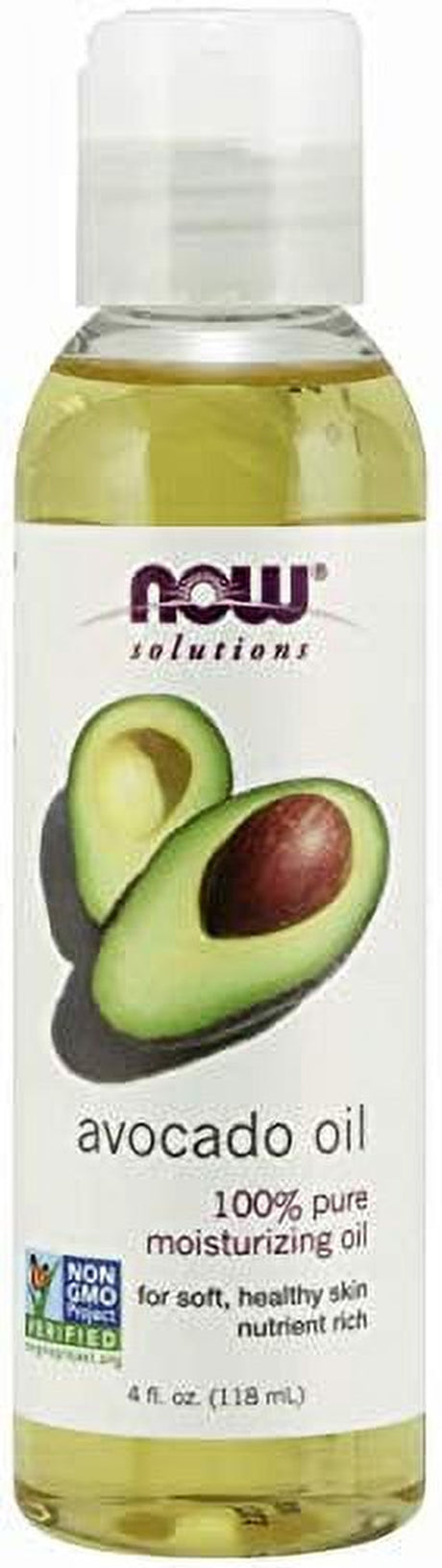 NOW Solutions, Avocado Oil, 100% Pure Moisturizing Oil, Nutrient Rich and Hydrating, 4-Ounce