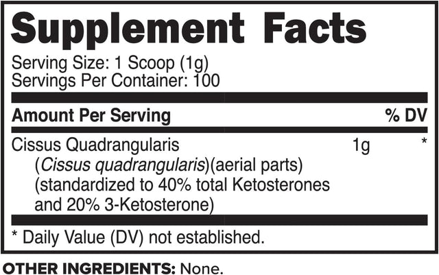 Primaforce Cissus Quadrangularis Extract, - Unflavored Powder, 100 Grams